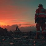 A team of firefighters coordinating during an emergency response